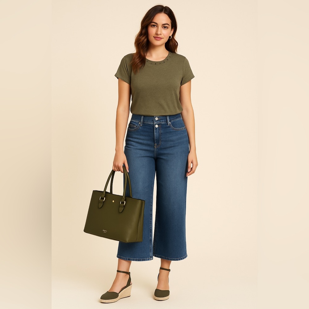 Blue Slice Wide-Leg Jeans‎ | Juniors Size 5 | Wide Leg, Blue, Mock-Front Pockets - Picture 8 of 8